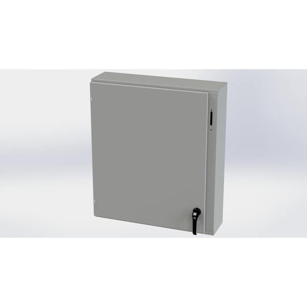 2 Point Latch with Padlock Handle Electrical Enclosures, 36 in H, 8 in D, 31.38 in W, Carbon Steel